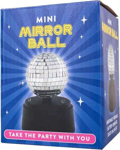 Vista 5 de Fizz Creations Mini Bola de Espejo de Disco LED – Luz de 5 Pulgadas Operada con Batería, Decoración de Fiesta Portátil, Lámpara de Ambiente