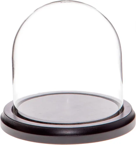 Plymor Cúpula de cristal de 4 x 4 pulgadas (base de madera MDF negra)