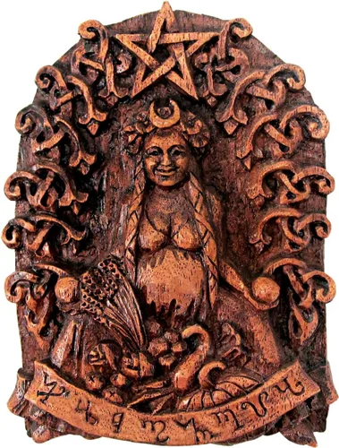 Dryad Design Habondia - Placa de pared - Diosa celta de la prosperidad para decoración del hogar (acabado de madera)