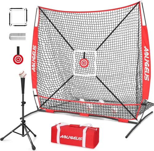 Vista 16 de 6'X6' Baseball Softball Practice Net,Pitching Net,Batting Net,with Bonus Strike Zone,Target and Bow Frame,for Hitting,Pitching,Catching