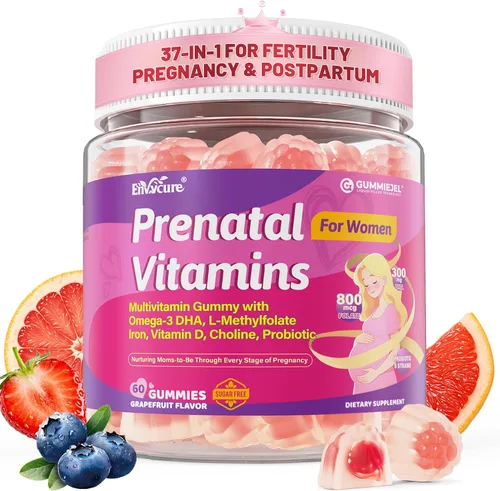 Vitaminas prenatales para mujeres, gomitas prenatales con omega-3DHA