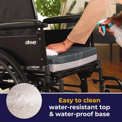 Vista 8 de Cojín para protección de la piel gel "E" para silla de ruedas, de Drive Medical, 14894, Azul oscuro, 1, 1