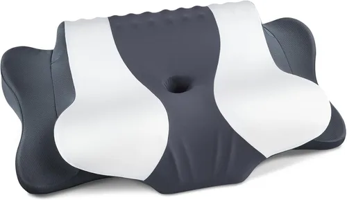 DONAMA Almohada cervical para almohadas de apoyo para el cuello (gris, 26 x 15 pulgadas)