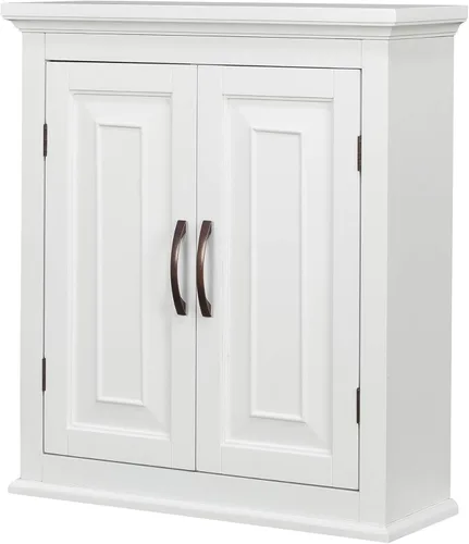 Vista 14 de Gabinete de pared de dos puertas Elegant Home Fashions modelo Neal, MDF, Blanco