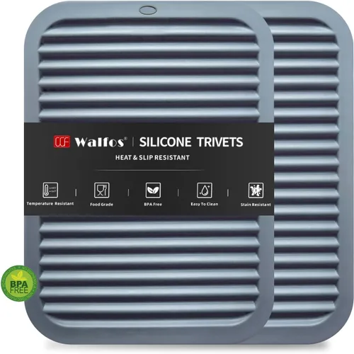 Vista 17 de Walfos Alfombrillas de silicona para microondas, resistentes al calor, multiusos, almohadillas calientes, antideslizantes, alfombrillas de silicona