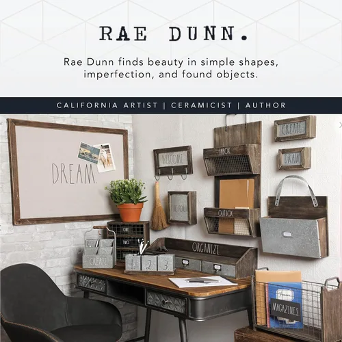 Vista 6 de Rae Dunn Soporte para cartas de escritorio, organizador de mesa con 2 compartimentos, acero galvanizado y madera maciza, elegante y elegante