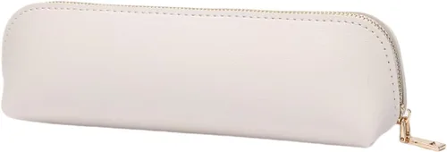 Vista 22 de Estuche para lápices de lona de algodón y bolsa de lápices multifuncional simple con cremallera Almacenamiento portátil (beige)