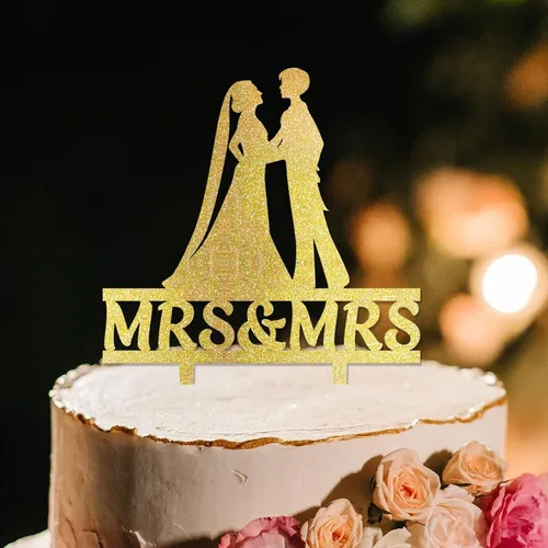 Vista 12 de Lesbian Marriage Cake Topper for Wedding Mrs And Mrs Cake Topper Two Women Silhouette Wedding Cake Topper Hers And Hers Engagement Cake Toppers