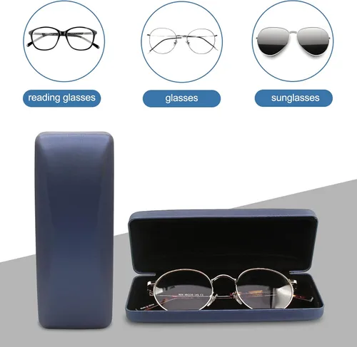 Vista 3 de SMARTTOP Estuche de lentes de carcasa rígida funda de vidrio con paño de limpieza, funda rígida para lentes para hombres y mujeres