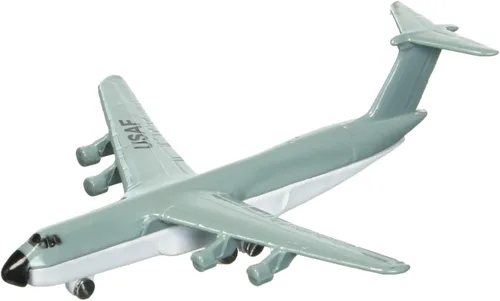 Vista 3 de Hot Wings Planes C-5 Galaxy with Connectible Runway Die Cast Plane,Green