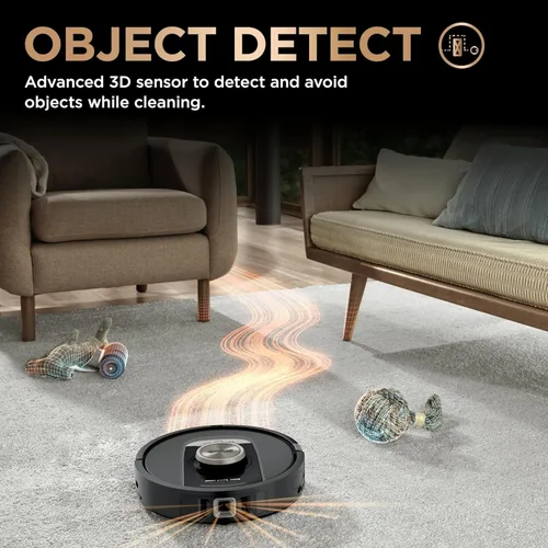 Vista 10 de Shark Robot Aspirador y Trapeador Combo, PowerDetect NeverTouch Pro, Autovaciante, Autollenado con Lavado y Secado de Toallitas de Limpieza