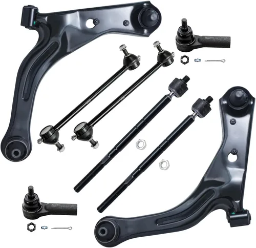 Vista 92 de Detroit Axle - Kit de 8 piezas para Chevy GMC Silverado Sierra Suburban 1500 Yukon Cadillac Escalade 2 brazos de control superior, 2 barras