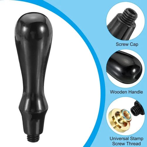 Vista 3 de PATIKIL Mango de sello de cera solamente, mango de madera de repuesto para sello de invitación de boda, tarjeta de invitación de boda, estilo sobre