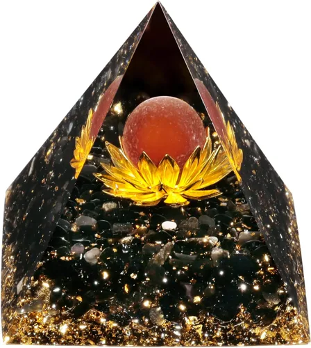 Vista 11 de Rockcloud Chakra Orgón Pirámide de Cristal Generador de Energía Blanacing Chakra para Yoga Reiki Meditaion, Lapislázuli