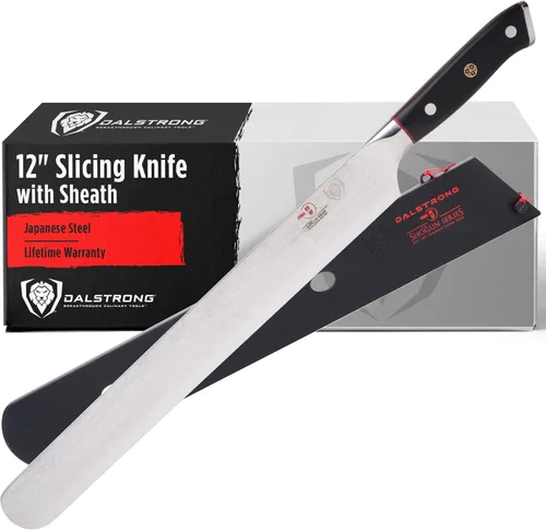 Vista 13 de Dalstrong, juego de cuchillo de tallado y tenedor - 9 pulgadas - serie Shogun ELITE - juego de cuchillos de tallado de Damasco - cuchillo de cocina