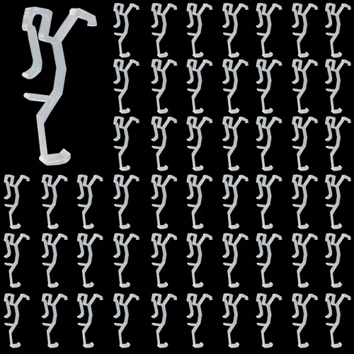 Vista 8 de 20 clips de cenefa para persianas de ventana, soporte de plástico transparente de 2-1/2 pulgadas