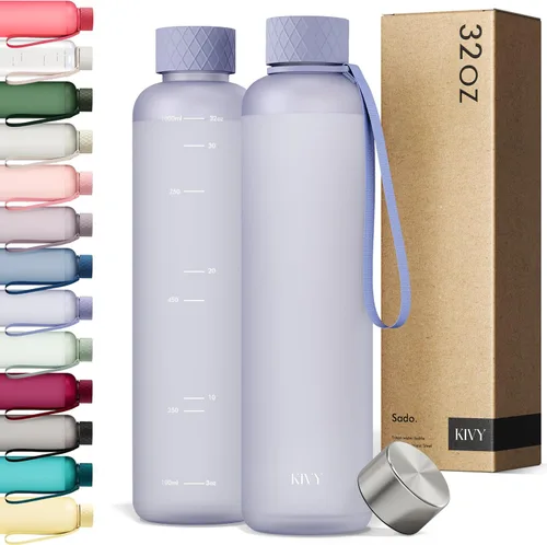 Vista 12 de KIVY Botella de agua delgada de 22 onzas [ligera e inastillable] – Botella de agua reutilizable de Tritan – Botella a prueba de fugas para mujeres