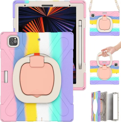 Vista 37 de Funda para iPad Air de 3ª generación – Funda resistente para niños con soporte giratorio, soporte para lápices y correa de transporte para iPad