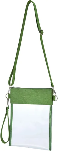 Vista 7 de Bolso cruzado transparente Bolso tote transparente aprobado para estadios para trabajo, conciertos, deportes, Verde