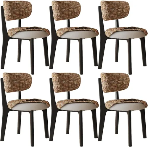 Vista 31 de YVYKFZD Solid Wood Dining Chairs, Armless Dining Room Chair Set, Upholstered Kitchen Chairs, Living Room Chair with Removable Fabric Seat Cushion
