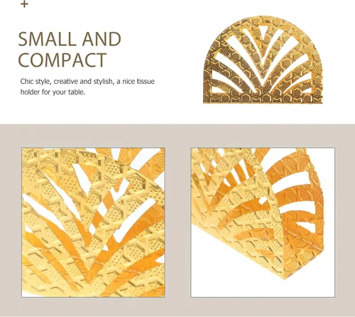 Vista 3 de Abaodam Vintage Style Metal Napkin Holder, Standing Iron Napkin Dispenser with Fan-shaped Design, Freestanding Tissue Storage for Dining Table and