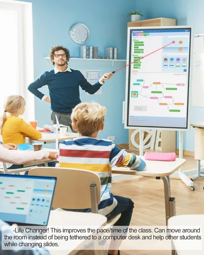 Vista 2 de Presentador inalámbrico de presentación remota Clicker: USB tipo C PowerPoint Clicker con puntero rojo Control PPT de largo alcance - Avanzador