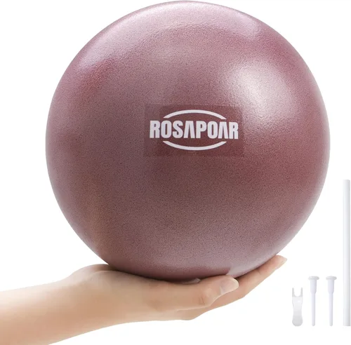 ROSAPOAR Pelota de ejercicio pequeña – Mini pelota de pilates de 9 pulgadas, pelota de yoga antiestallidos para estiramiento y entrenamiento de