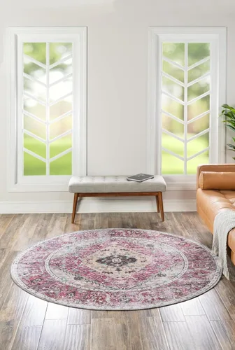 Vista 19 de Unique Loom Yara Collection - Alfombra de área Yash (2' x 3' 1", rectangular, rosa coral claro/azul)