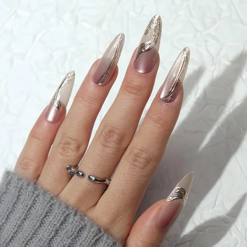 Vista 8 de MISUD Uñas a presión largas tipo Stiletto con pegamento de Rojo Gótico y Negro, diseño gótico cruzado acrílico, 24 piezas