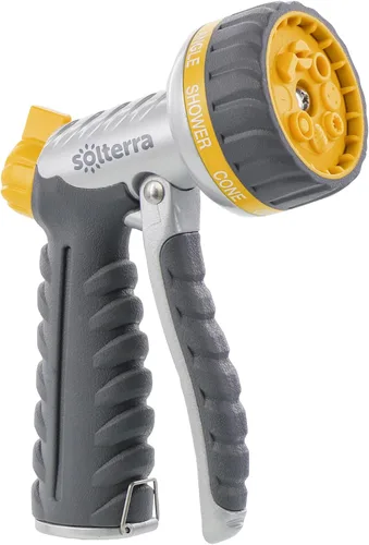 Vista 9 de Solterra: boquilla de manguera de jardín ajustable con 8 patrones, ajustable, Gris