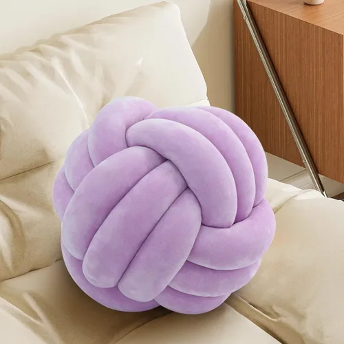 Vista 32 de Bola de almohada de nudo negro, almohada decorativa hecha a mano, cojín redondo suave para sofá y dormitorio, bonita decoración del hogar, almohada