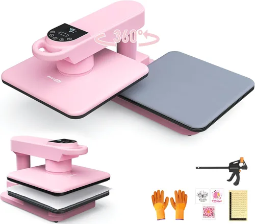 Vista 10 de Whubefy Máquina de prensa de calor automática dual de 15 x 15, impresión inteligente de camisetas con liberación automática y apagado automático