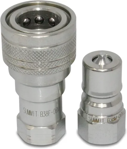 Vista 3 de Summit Hydraulics Juego de acoplamiento/acoplador hidráulico de desconexión rápida NPT ISO 7241-B de 3/8