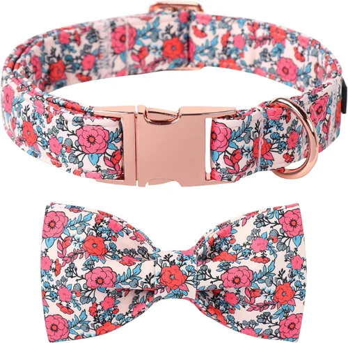 Vista 36 de Lionet Paws Collar de perro con corbatín, collar de verano para perro, collar de perro ajustable y cómodo, regalo para cachorros, perros pequeños