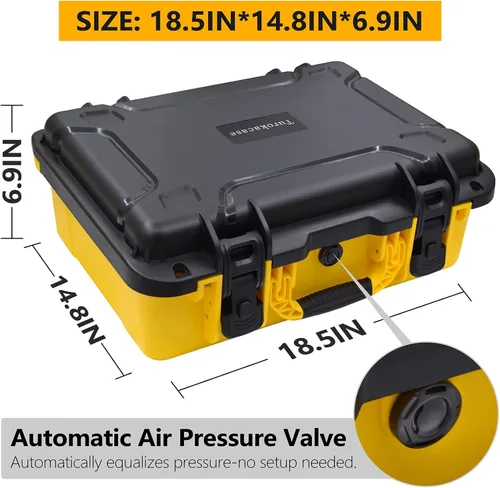 Vista 6 de Estuche de compresor de aire para inflador de neumáticos DEWALT 20V MAX DCC020IB - Impermeable, a prueba de polvo, a prueba de golpes, estuche