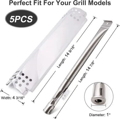 Vista 10 de Criditpid Grill Replacement Parts for Nexgrill 720-0925S, 720-0864, 720-0864M Models. Grill Heat Plates, Burner Tubes and Grill Ignitors for BBQ PRO