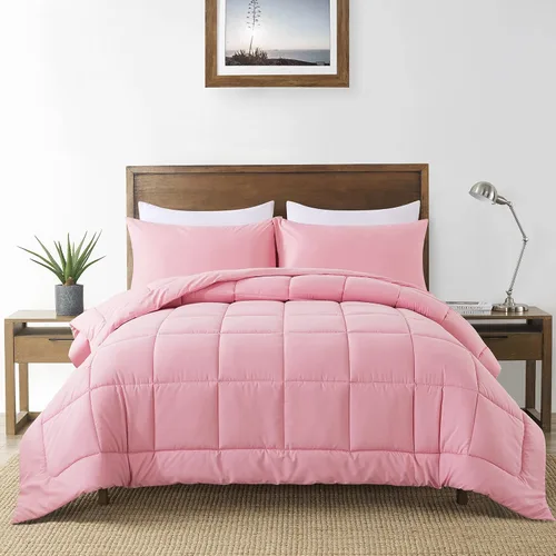 Vista 13 de DOWNCOOL - Juego de edredón de tamaño individual con funda de almohada - Juego de ropa de cama para todas las estaciones de 2 piezas, juego