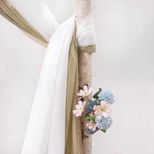 Vista 4 de MIULEE Cenefa Beige para Ventana para Fiesta - Cortina Transparente Cenefa Superior Tratamiento de Ventana Cortinas Decorativas para Arco de Boda