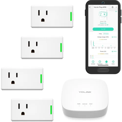 Vista 11 de YoLink Enchufe inteligente de energía 15A - Rango LoRa de 1/4 milla, dispositivos de alta potencia con horario de ciclo, monitoreo de energía