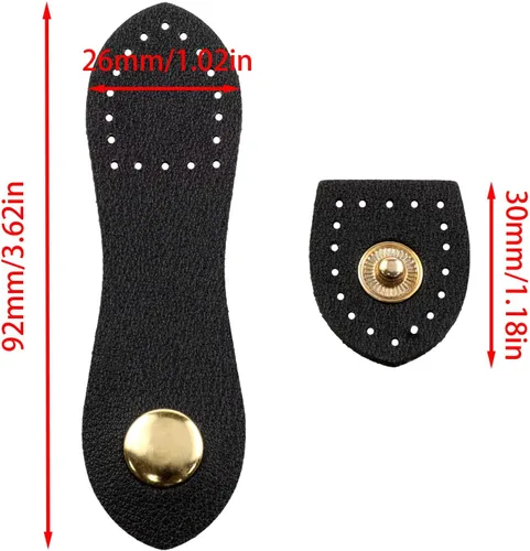 Vista 2 de 4 juegos de hebillas de cuero Cierre de pestaña de cuero utilizado para bolsos, bolsos de hombro, monederos, accesorios de costura