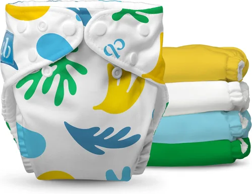 Vista 12 de Charlie Banana Pañales de tela, reutilizables, lavables, ajustables, talla única, para bebés y niños pequeños, con insertos absorbentes