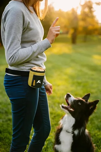 Vista 2 de Bolsa de golosinas OllyDog, bolsa de golosinas para perros, clip de cinturón para la cintura para entrenamiento con las manos libres, cierre