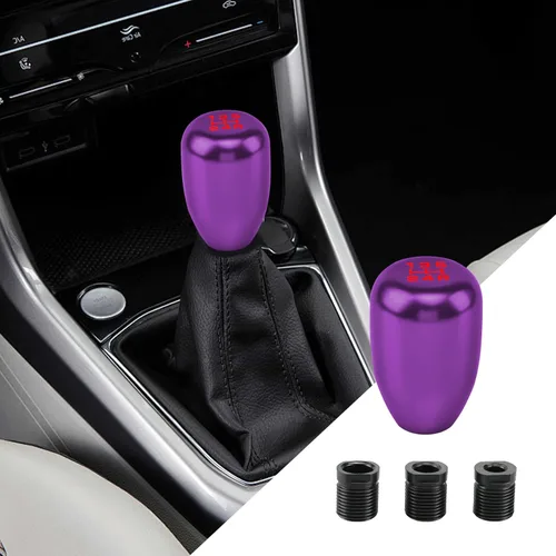Vista 9 de Zufoty Pomos de palanca de cambios para automóvil, perilla de cambio de transmisión manual, perilla de palanca de cambios de 5 velocidades