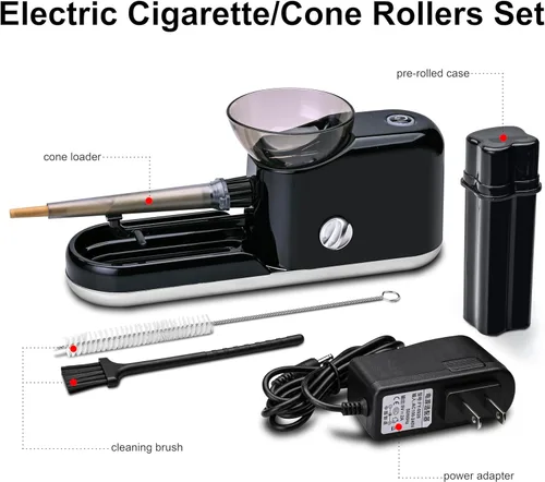 Vista 7 de Máquina de prerollo eléctrica mejorada, máquina de enrollar cigarrillos, cargador automático de conos, máquina de llenado de conos preenrollados