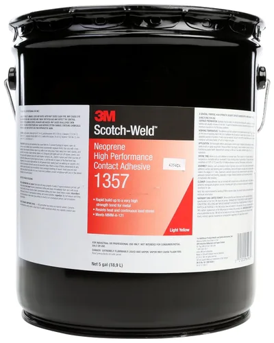 Vista 2 de 3M Adhesivo de contacto de neopreno de alto rendimiento 1357, gris-verde, lata de 1 pinta