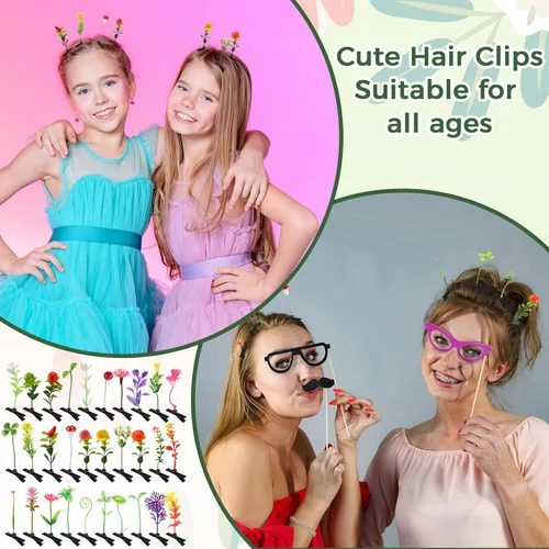Vista 6 de 30 pinzas para el cabello de brotes de frijol, accesorios para el cabello para fiestas, irlandeses (cota)