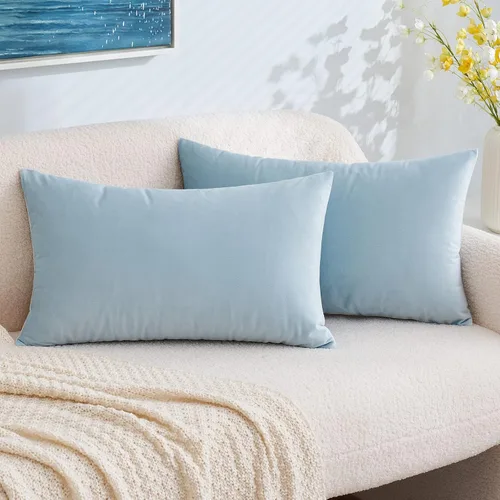 Vista 35 de EMEMA - Paquete de 2 fundas de almohada de terciopelo decorativas, fundas de cojín cuadradas suaves y sólidas para sofá, dormitorio, silla, Verde