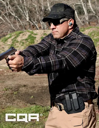 Vista 3 de CQR All Cotton Flannel Camisa de franela de algodón a cuadros con botones y manga larga para hombre, algodón cepillado suave, informal