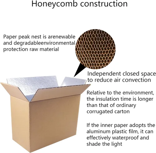 Vista 4 de Paquete de 6 cajas de envío aisladas para envío de alimentos congelados, cajas de envío frías, kits de mudanza de cartón grande para embalaje por