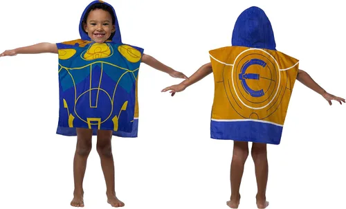 Vista 4 de Jay Franco Marvel Eternals Ikaris Poncho con capucha para baño/piscina/playa, toalla de algodón súper suave y absorbente, mide 28 x 28 pulgadas